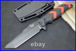 Hogue Knives H&K Fray Fixed Blade Red & Black Rubber Handle / Black Cerakote T