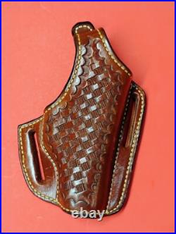 Jackass Leather Basketweave Hip Belt Holster Crossdraw HK Galco OWB Thumb F/S RH