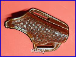 Jackass Leather Basketweave Hip Belt Holster Crossdraw HK Galco OWB Thumb F/S RH