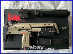 KWA H&K airsoft MP7 with micro red dot sight and angel custom mock suppressor