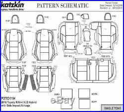 Katzkin Black Tan Leather Int Seat Cvrs Fits 2016-2018 Toyota Rav4 Le Xle Hybrid