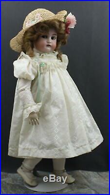 LARGE ANTIQUE GERMAN BISQUE DOLL S & H - K R With FLIRTY EYES