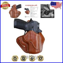 Leather Gun Holster Right-Handed OWB Fit for P320c & Most Compacts