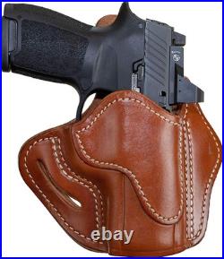 Leather Gun Holster Right-Handed OWB Fit for P320c & Most Compacts