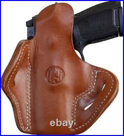 Leather Gun Holster Right-Handed OWB Fit for P320c & Most Compacts