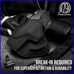 Leather Gun Holster Right-Handed OWB Fit for P320c & Most Compacts