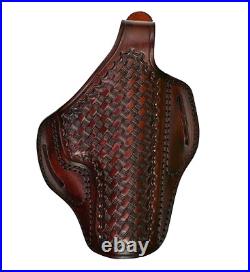 Leather Holster Fits H&K 45, VP9, P30 Thumb Break Basket Weave Leather Holster Fits H&K 45, VP9, P30 Thumb Break Basket Weave