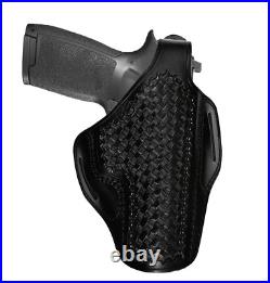 Leather Holster Fits H&K 45, VP9, P30 Thumb Break Basket Weave Leather Holster Fits H&K 45, VP9, P30 Thumb Break Basket Weave