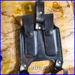 Leather Horizontal OWB Shoulder Holster with Magazine Pouch For Heckler & Koch Leather Horizontal OWB Shoulder Holster with Magazine Pouch For Heckler & Koch