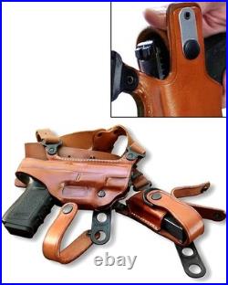 Leather Horizontal Shoulder Holster Fits, H&K VP40 40SW 4.09'' Barrel R/H #1204#
