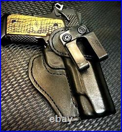 Leather Inside the waistband Gun Holster Forward Cant Solid Belt Loop