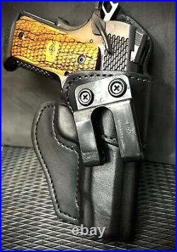 Leather Inside the waistband Gun Holster Forward Cant Solid Belt Loop