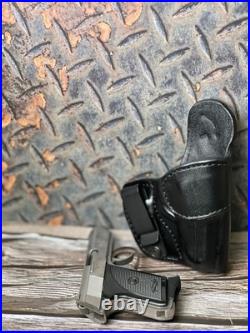 Leather Inside the waistband Gun Holster Forward Cant with metal belt clip
