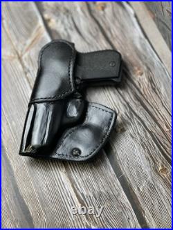 Leather Inside the waistband Gun Holster Forward Cant with metal belt clip