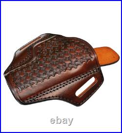 Leather OWB Holster Fits H&K 45, VP9, P30 Fast Draw Basket Weave