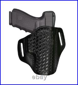 Leather OWB Holster Fits H&K 45, VP9, P30 Fast Draw Basket Weave