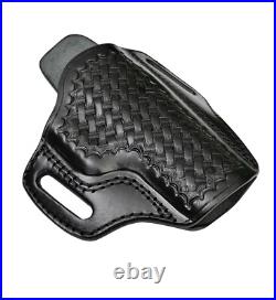 Leather OWB Holster Fits H&K 45, VP9, P30 Fast Draw Basket Weave