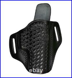 Leather OWB Holster Fits H&K 45, VP9, P30 Fast Draw Basket Weave