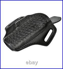 Leather OWB Holster Fits H&K 45, VP9, P30 Fast Draw Basket Weave