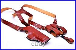 Leather Shoulder Holster Fits H&K 45, VP9, P30 Double Magazine