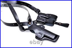 Leather Shoulder Holster Fits H&K 45, VP9, P30 Double Magazine