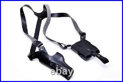 Leather Shoulder Holster Fits H&K 45, VP9, P30 Double Magazine