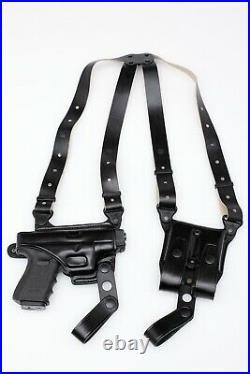 Leather Shoulder Holster SPRINGFIELD XD, H&K P30, S&W SD9/SD40 (# 9640 BLK)