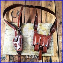 Leather Vertical Roto Shoulder Holster with Magazine For Heckler & Koch Models Leather Vertical Roto Shoulder Holster with Magazine For Heckler & Koch Models