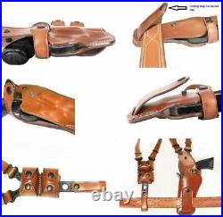 Leather Vertical Shoulder Holster Double Mag Case, H&K P30L 9/40 4.45'' #1166#