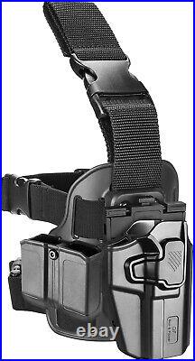 Level II Retention Drop Leg Holster Comfortable Fit for Full & Compact Pistols