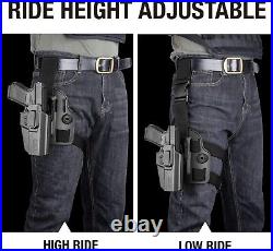 Level II Retention Drop Leg Holster Comfortable Fit for Full & Compact Pistols