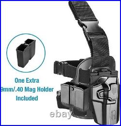 Level II Retention Drop Leg Holster Comfortable Fit for Full & Compact Pistols