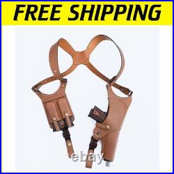 Lightweight All-Leather Shoulder Holster with Dual Magazine Pouch, Left Draw Lightweight All-Leather Shoulder Holster with Dual Magazine Pouch, Left Draw