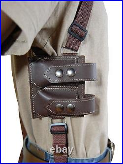 NEW Barsony Brown Leather Shoulder Holster Dbl Mag Pouch Glock HK FN Full Size