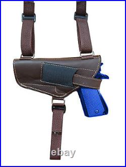 NEW Barsony Brown Leather Shoulder Holster Dbl Mag Pouch Glock HK FN Full Size