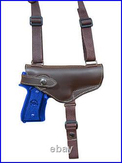 NEW Barsony Brown Leather Shoulder Holster Dbl Mag Pouch Glock HK FN Full Size