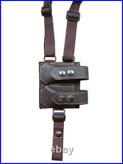 NEW Barsony Brown Leather Shoulder Holster Dbl Mag Pouch Glock HK FN Full Size