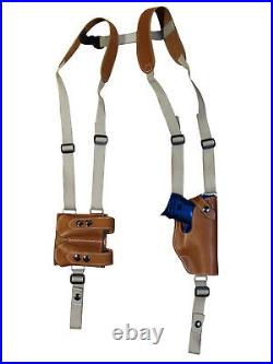 NEW Barsony Tan Leather Vertical Shoulder Holster w Mag Pouch Kahr HK FNX Comp