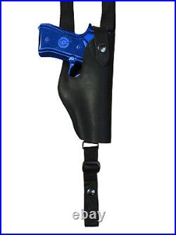 NEW Black Leather Vertical Shoulder Holster Dbl Mag Pouch Glock HK FN Full Size
