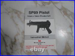 Original Heckler & Koch HK SP89 Pistol Instruction Manual