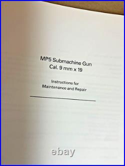 Original Hk Heckler & Koch Mp5 Sub Machine Gun 9mmx19 Instruction Manual