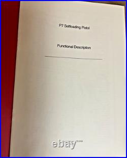 Original Hk Heckler & Koch P7 Selfloading Pistol Functional Manual 9mmx19