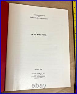 Original Hk Inc Heckler & Koch P7m13 Pistol Tech Manual Deal/maint/fact 9mmx19