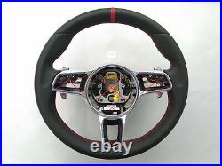 PORSCHE 911 BOXSTER CAYENNE MACAN PANAMERA NAPPA STEERING WHEEL heated RED MARK