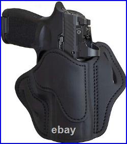 Premium Leather OWB Holster for Right Handed Compact Guns Quick Draw Design