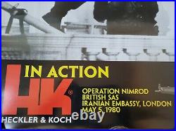 Rare Factory Original Hk Heckler & Koch Poster In Action Machine Gun British Sas