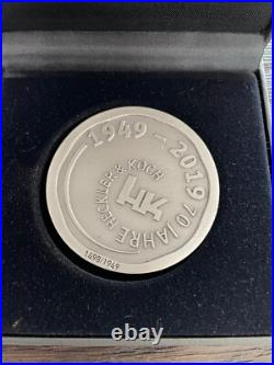 Rare Limited Edition Heckler And Koch challenge coin 70th anniversary #1498/1949