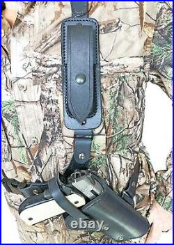 Sportsman's Chest Holster for H&K semi autos Black Leather. Made in the USA