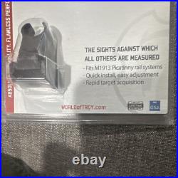 TROY Front Fixed Battlesight HK Black Picatinny Rail Quick Install Adj