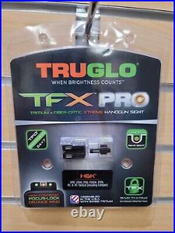 TRUGLO TFX Pro Sight Set with Orange Front Dot Outline Fiber Optic Green